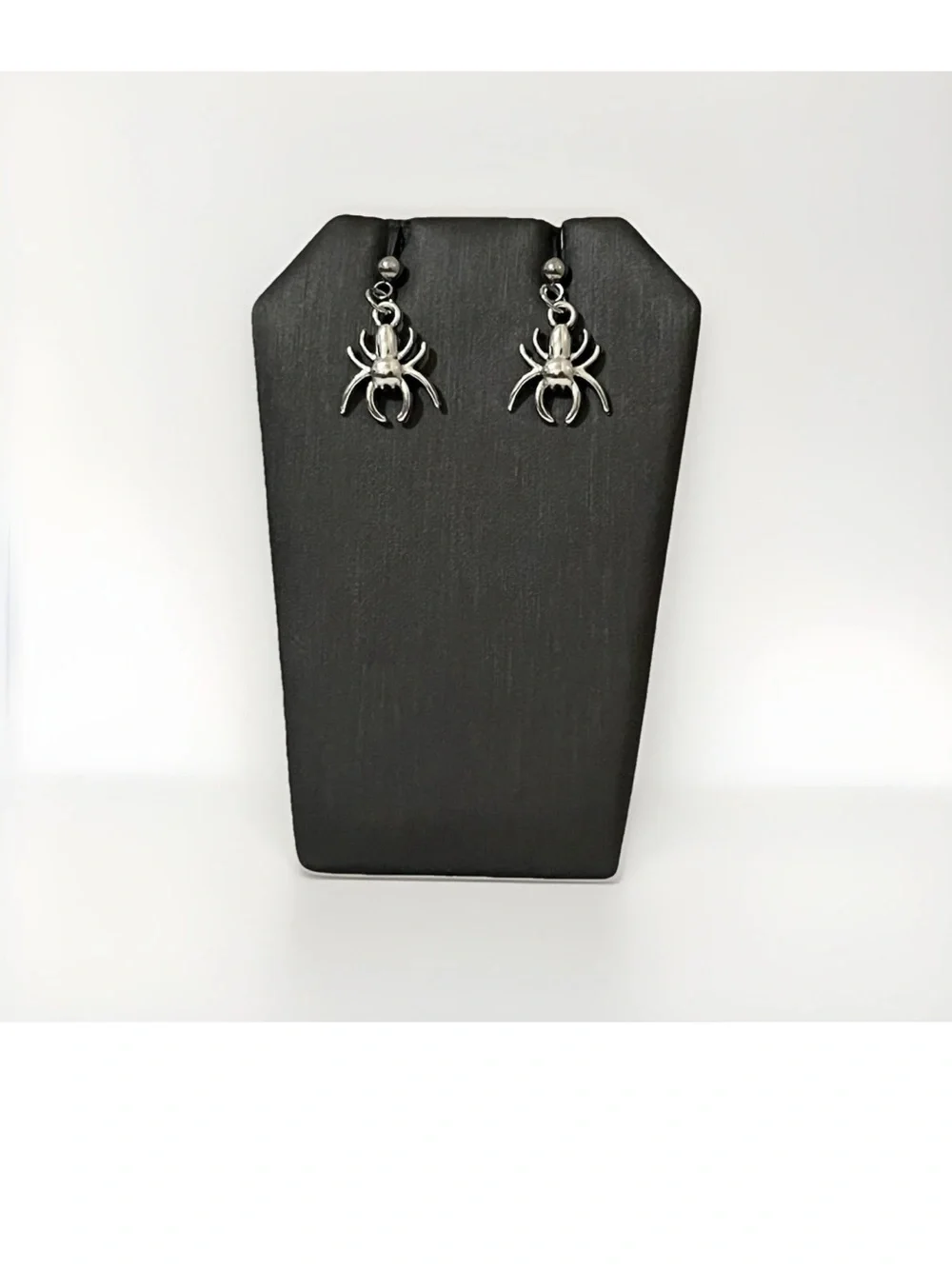 Gothic Punk Silver Spider Dangle Earrings Spooky Halloween Insect Jewelry Gift